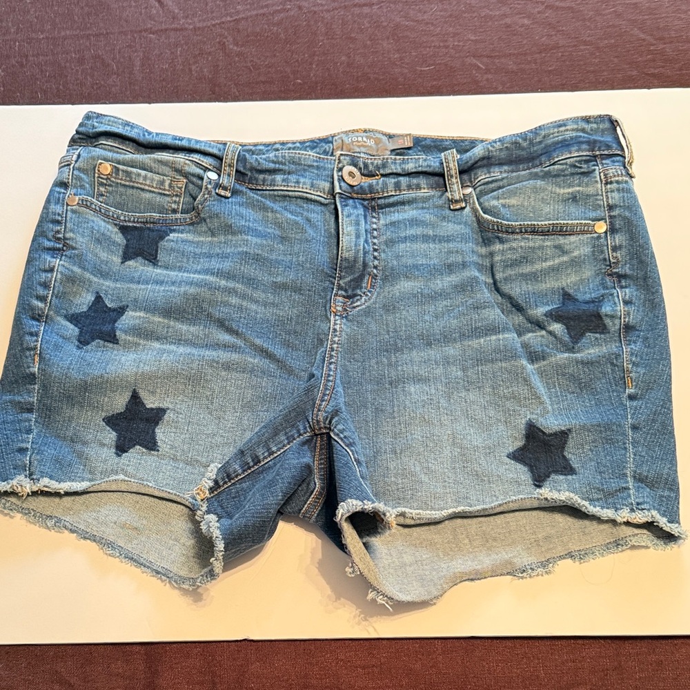 Torrid Denim Star-Embellished Shorts